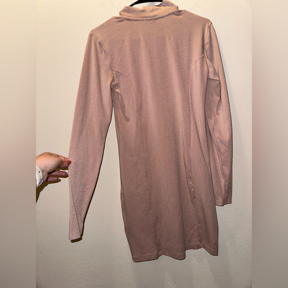 Nike air woman’s pink mock neck long sleeve dress S athleisure streetwear - Picture 6 of 9